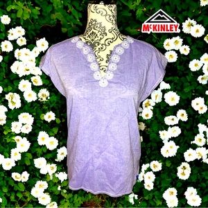 McKINLEY Women’s Lightweight sleeveless top with floral v-neck- Small